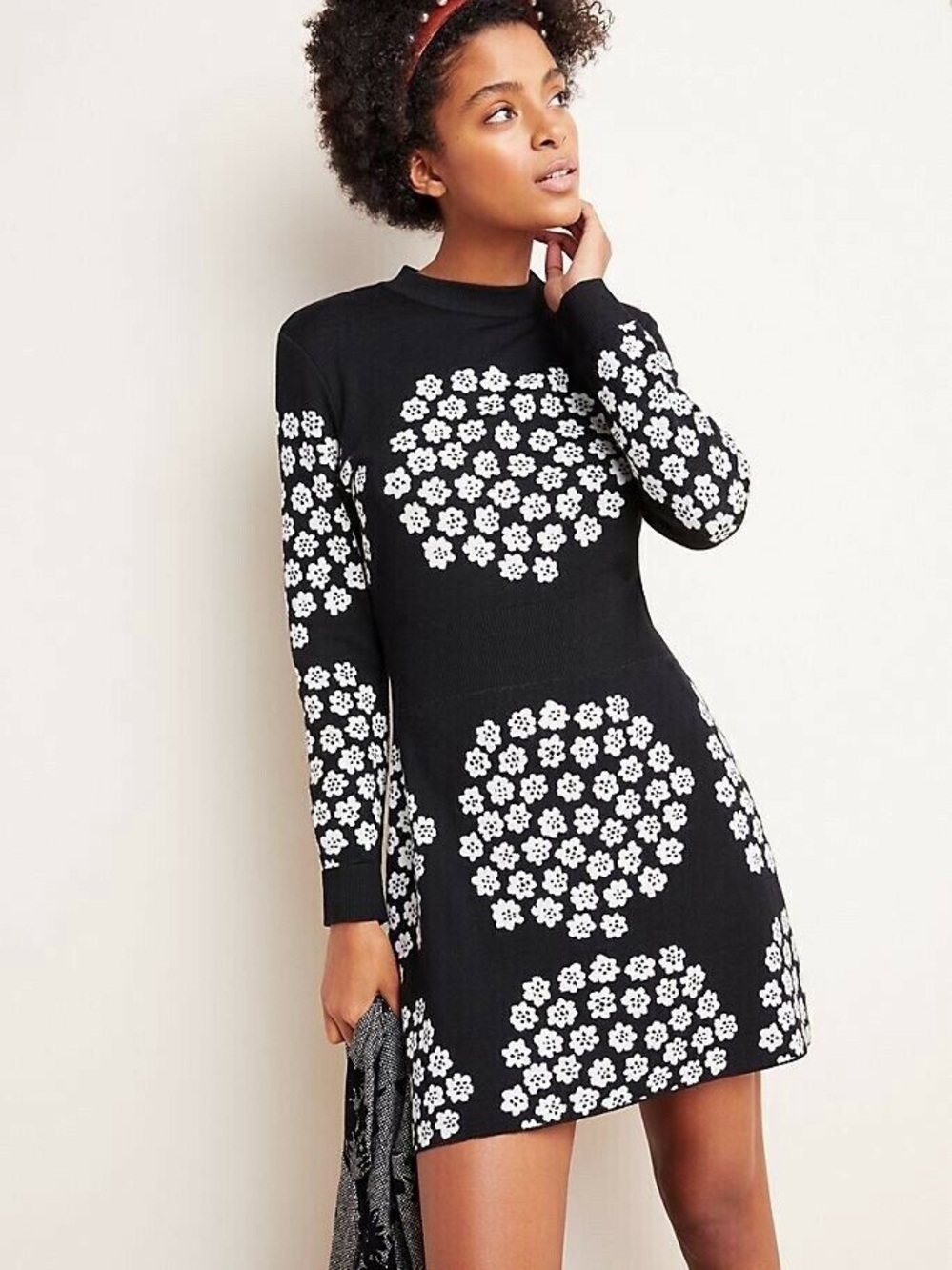 marimekko • Vuolas Puketti merino knit floral contrast dress